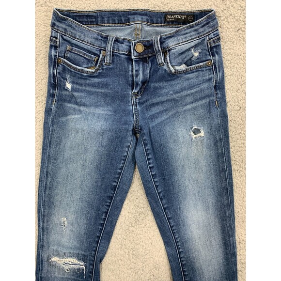 BLANKNYC The Reade 25 Classic Skinny Distressed Denim Blue Jeans 5 Pockets - Picture 2 of 11